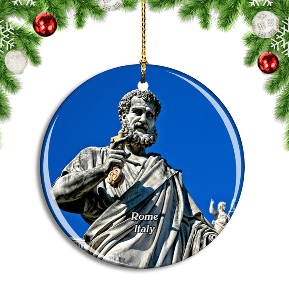 Italy Rome Saint Pierre Sculpture Christmas Ornament