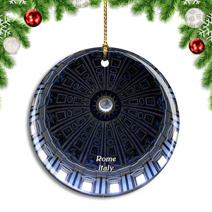 Italy Rome St Peter's Basilica Dome Christmas Ornament