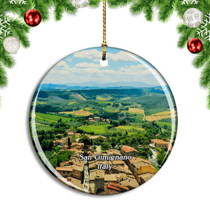 Italy San Gimignano Tuscany City Christmas Ornament