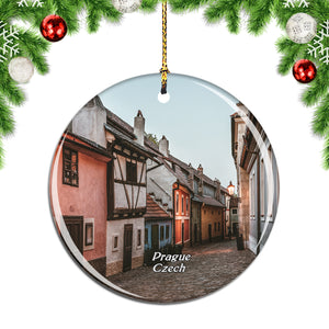 Czech Golden Lane Prague Christmas Ornament