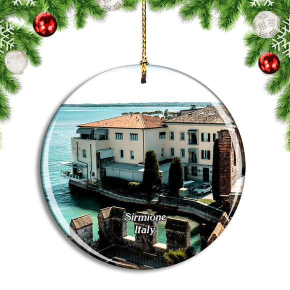 Italy Sirmione Scaliger Castle Christmas Ornament