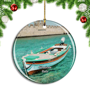 Italy Sirmione Slottsmuren Christmas Ornament