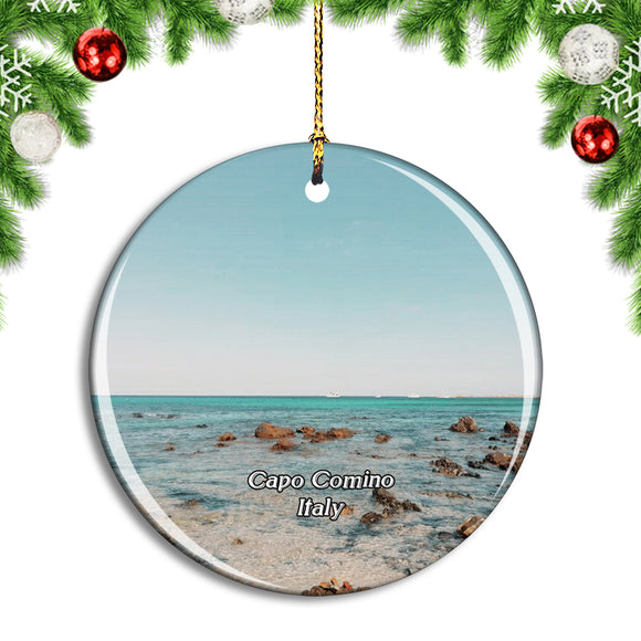 Italy Spiaggia di Capo Comino Christmas Ornament