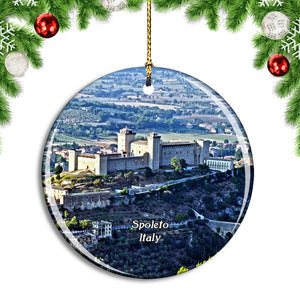 Italy Spoleto The Albornoz Fortress Christmas Ornament