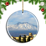 Italy Taormina Etna Volcano Christmas Ornament