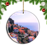 Italy Taormina Sicily Beach Christmas Ornament