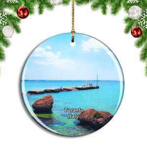 Italy Taranto Sea Harbor Christmas Ornament