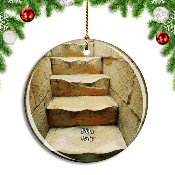 Italy Tower Of Pisa Stairs Christmas Ornament