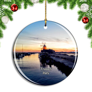 Italy Trapani Seasalt Mozia Sicily Christmas Ornament