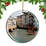 Italy Treviso River Bridge Christmas Ornament