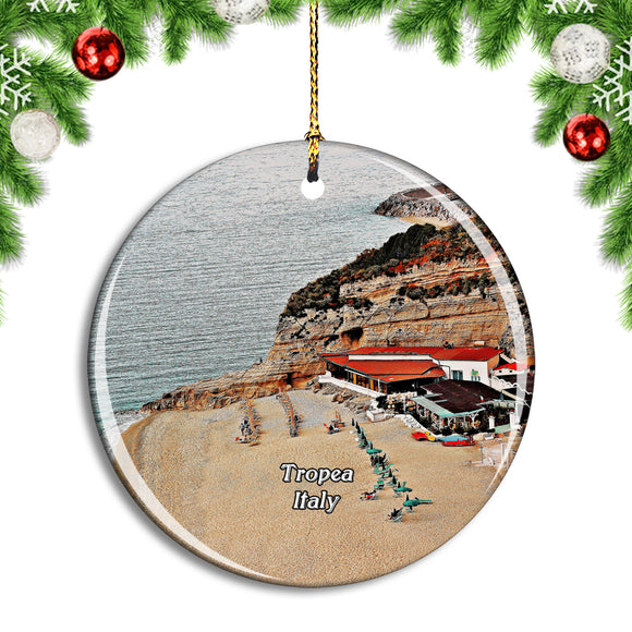 Italy Tropea Beach Christmas Ornament