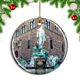 Italy Tuscany Florence Fountain Neptune Pierre Christmas Ornament