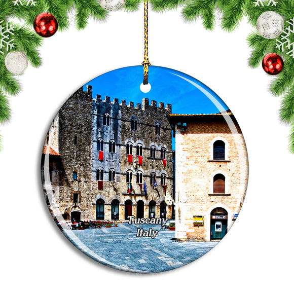 Italy Tuscany Massa Marittima Historic Center Christmas Ornament