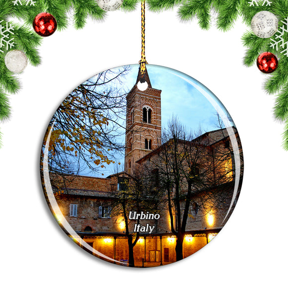 Italy Urbino Campanile Christmas Ornament