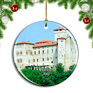 Italy Varese Borromeo Castle Christmas Ornament