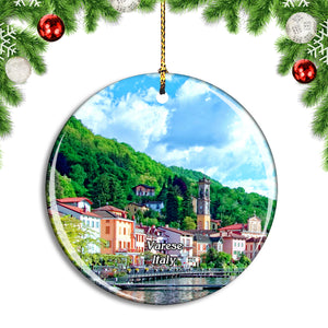 Italy Varese Porto Ceresio Lake Christmas Ornament