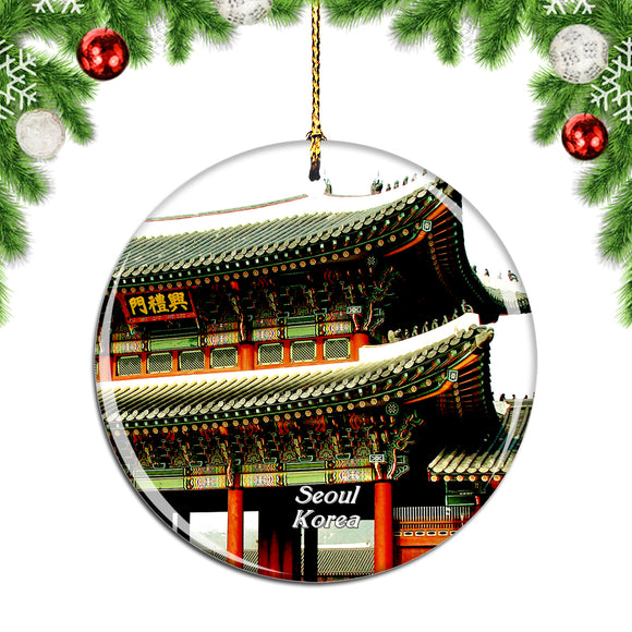 Gyeongbokgung Palace Seoul Korea Christmas Ornament