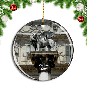 Italy Verona Lion Statue Christmas Ornament