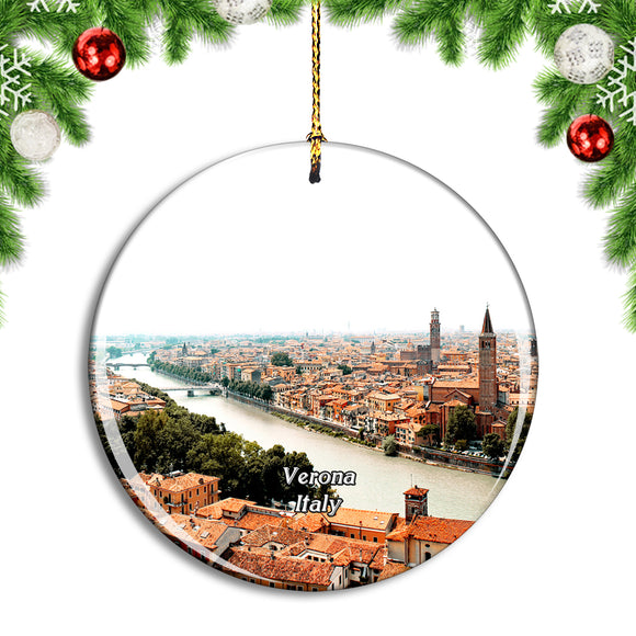 Italy Verona Mediterranean Historic Center Christmas Ornament