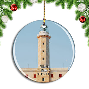 Italy Vieste Tower Christmas Ornament