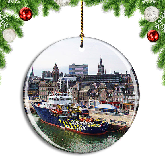 UK England Aberdeen Harbour Christmas Ornament