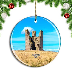 UK England Alnwick Dunstanburgh Castle Christmas Ornament