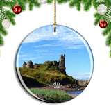 UK England Ayr Dunure Castle Christmas Ornament