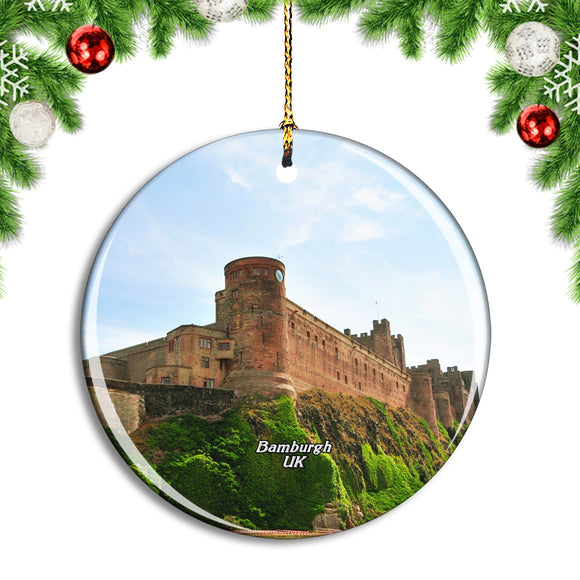 UK England Bamburgh Castle Christmas Ornament