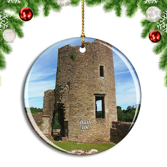 UK England Bath Farleigh Hungerford Castle Christmas Ornament