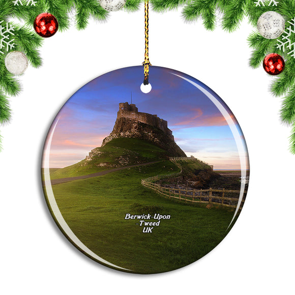 UK England Berwick-Upon-Tweed Lindisfarne Castle Christmas Ornament