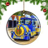 UK England Bournemouth Beach Train Christmas Ornament