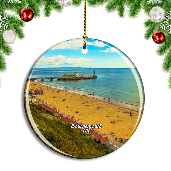 UK England Bournemouth Beach Christmas Ornament