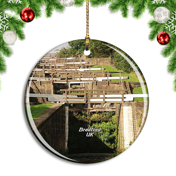 UK England Bradford Bingley Five Rise Locks Christmas Ornament