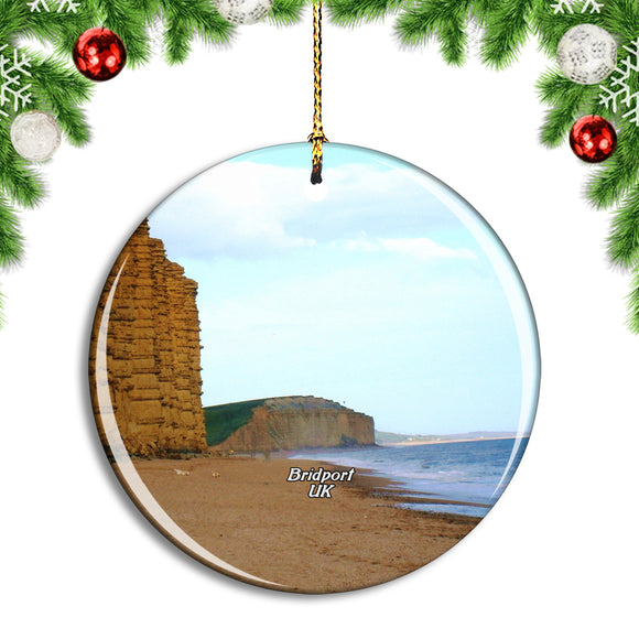 UK England Bridport Beach Christmas Ornament