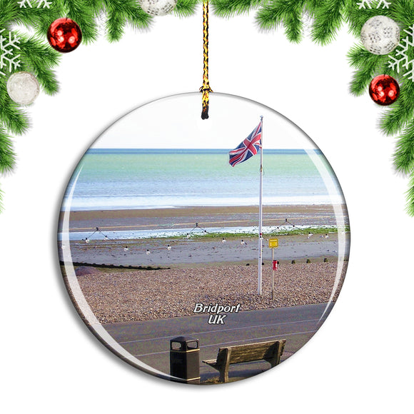 UK England Bridport Beach Christmas Ornament