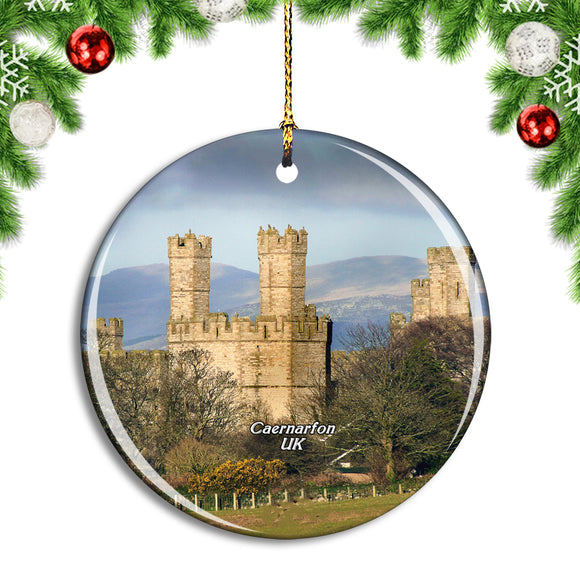 UK England Caernarfon Castle Christmas Ornament