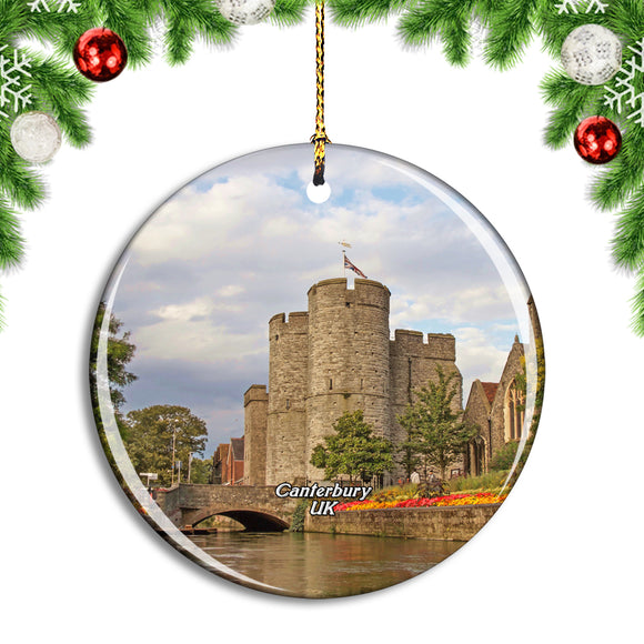 UK England Canterbury Castle Christmas Ornament