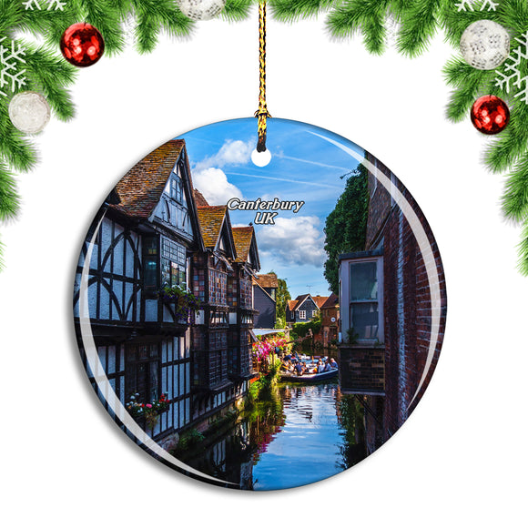 UK England Canterbury Historic River Tours Christmas Ornament