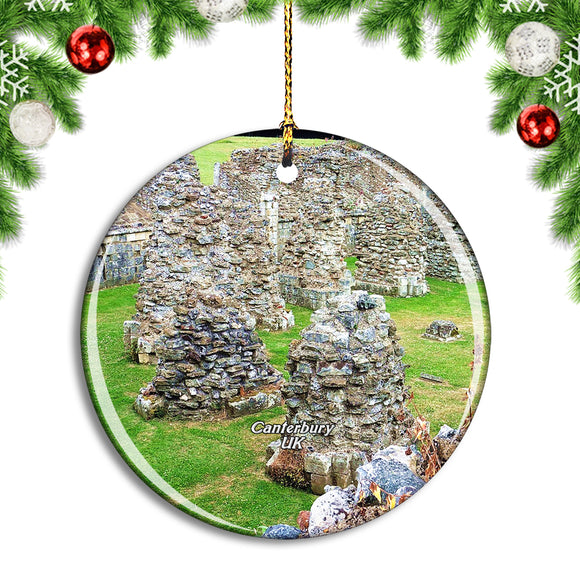 UK England Canterbury St. Augustine's Abbey Christmas Ornament