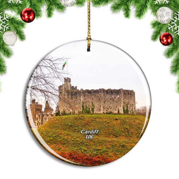 UK England Cardiff Castle Christmas Ornament