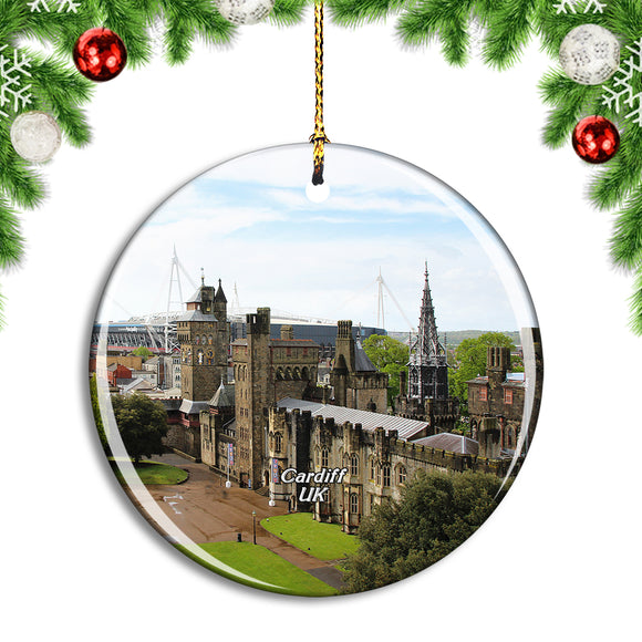 UK England Cardiff Castle Christmas Ornament