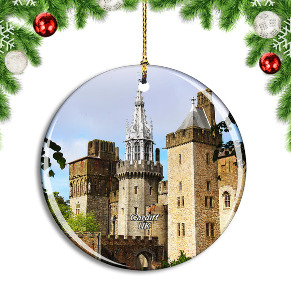 UK England Cardiff Castle Christmas Ornament