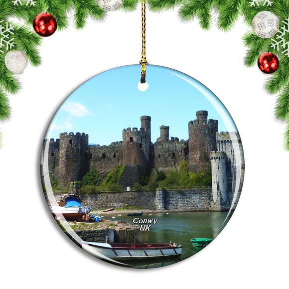 UK England Conwy Castle Christmas Ornament