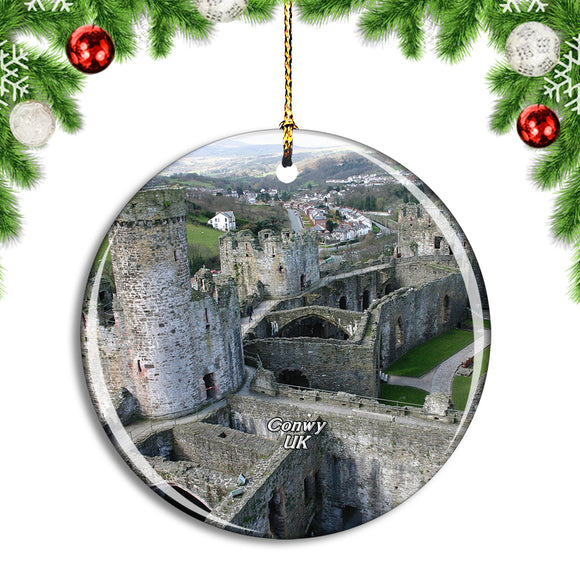 UK England Conwy Town Walls Christmas Ornament