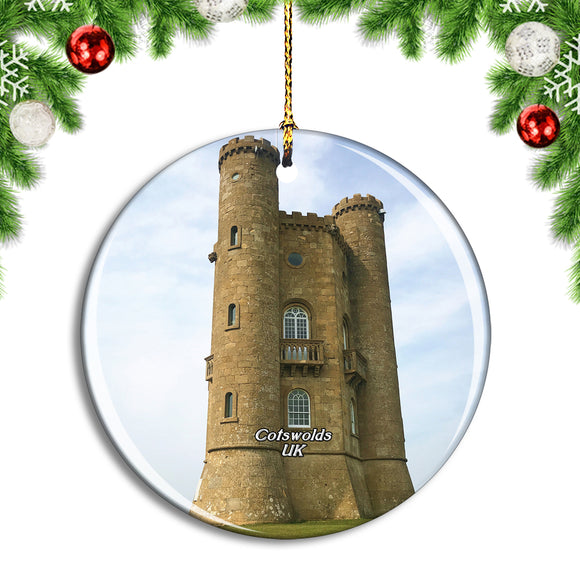 UK England Cotswolds Broadway Tower Christmas Ornament