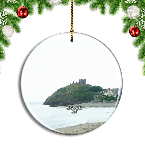 UK England Criccieth Castle Christmas Ornament