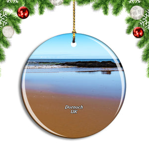 UK England Dornoch Beach Christmas Ornament