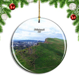 UK England Edinburgh Arthur's Seat Christmas Ornament