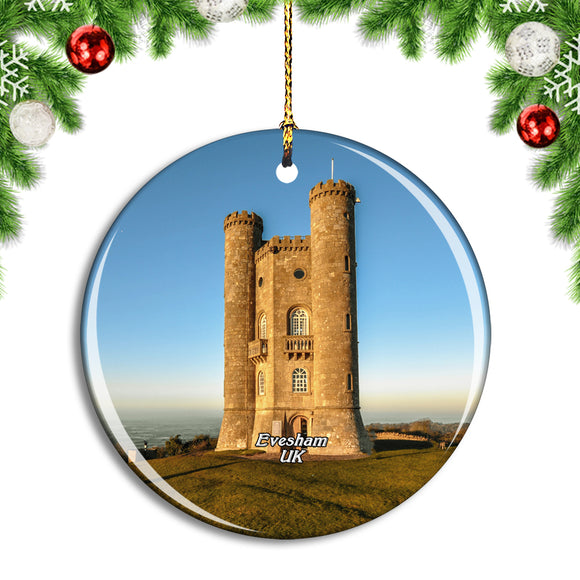 UK England Evesham Broadway Tower Christmas Ornament