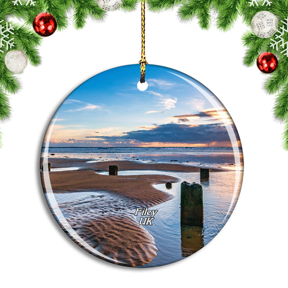 UK England Filey Beach Christmas Ornament